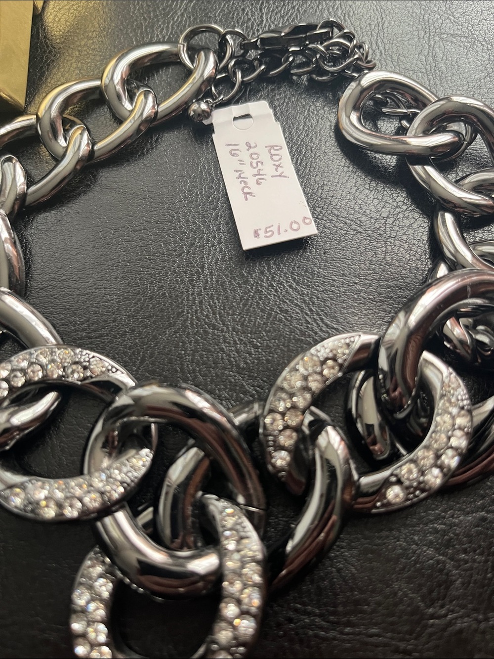 Premier Designs Silver Crystal Link Necklace